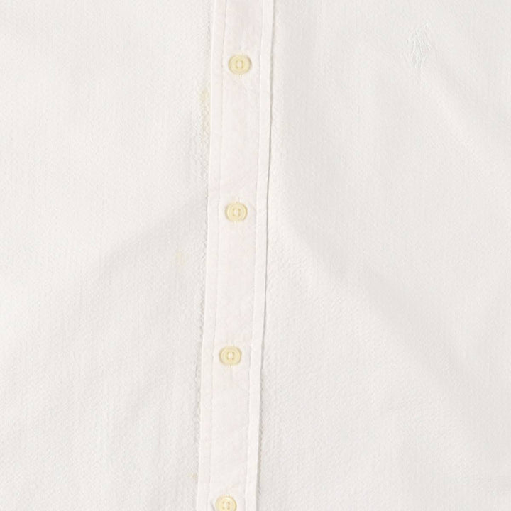 Ralph Lauren Seersucker short sleeve button down shirt, men's size L cotton white type Vintage Second Hand