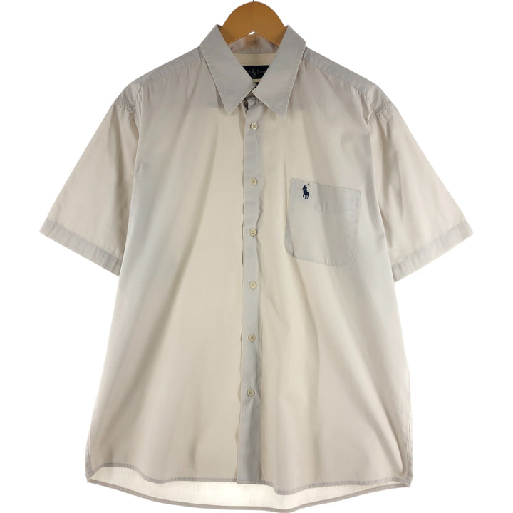 Ralph Lauren short sleeve button down shirt, men's size L cotton Beige type Vintage Second Hand
