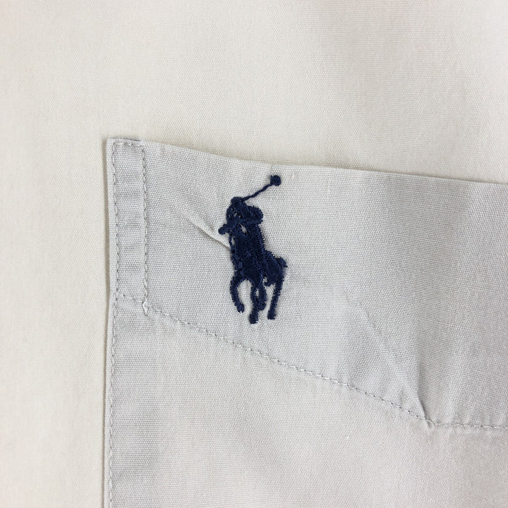 Ralph Lauren short sleeve button down shirt, men's size L cotton Beige type Vintage Second Hand