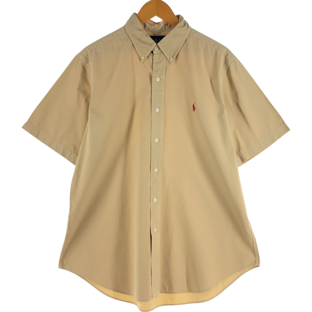Ralph Lauren Classic Fit short sleeve button down shirt, men's size L cotton yellow type Vintage Second Hand