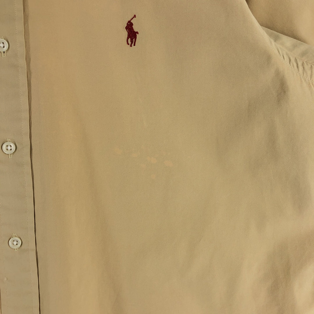 Ralph Lauren Classic Fit short sleeve button down shirt, men's size L cotton yellow type Vintage Second Hand