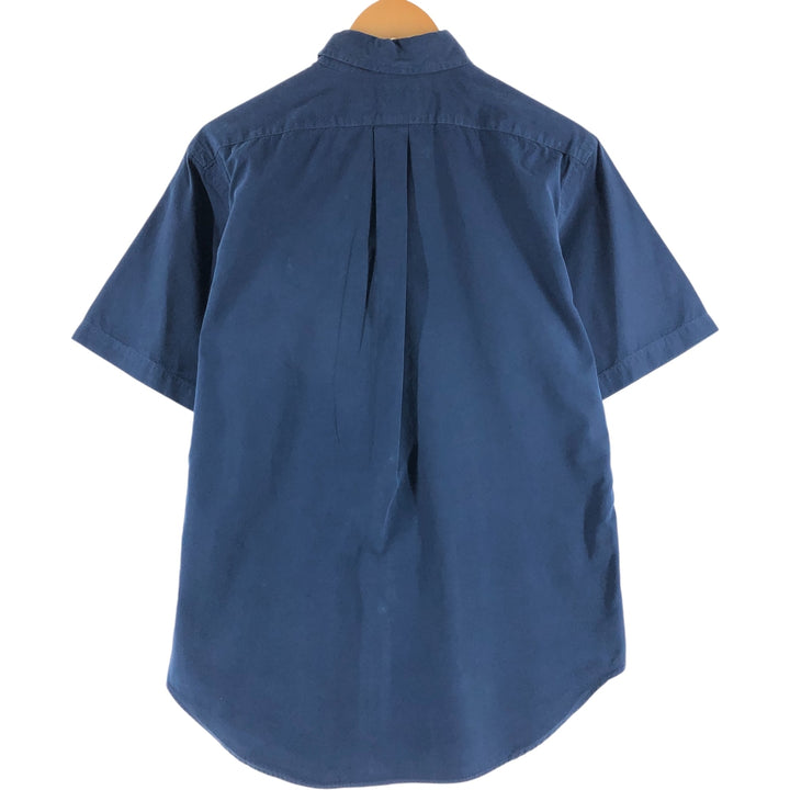 Ralph Lauren Classic Fit short sleeve button down shirt, men's size M cotton navy blue type Vintage Second Hand