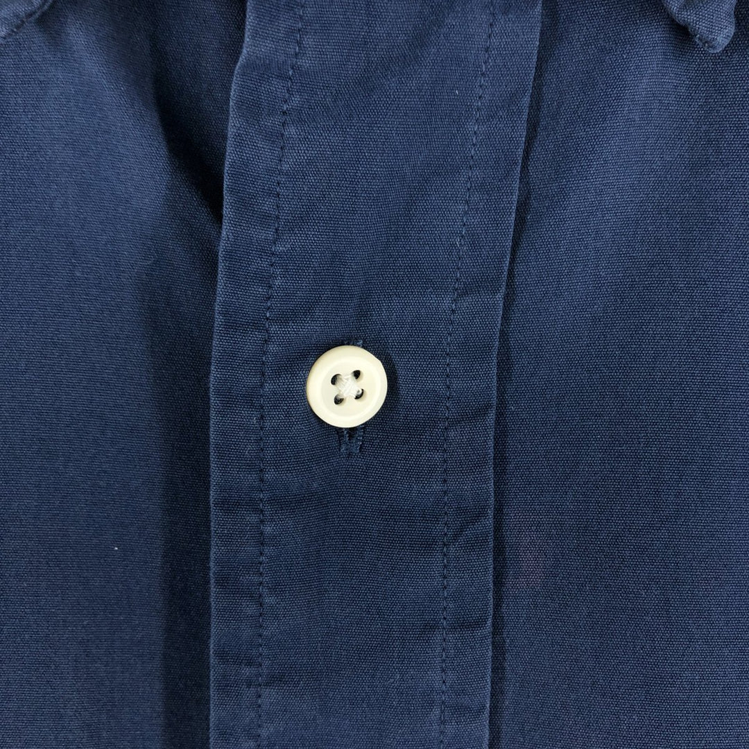 Ralph Lauren Classic Fit short sleeve button down shirt, men's size M cotton navy blue type Vintage Second Hand