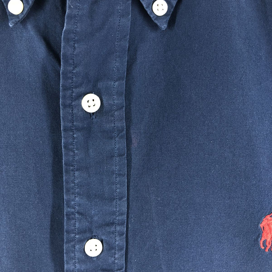 Ralph Lauren Classic Fit short sleeve button down shirt, men's size M cotton navy blue type Vintage Second Hand