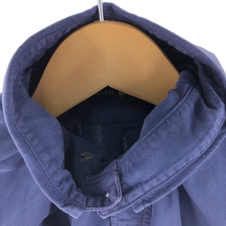 Ralph Lauren short sleeve button down shirt, men's size M cotton blue type Vintage Second Hand