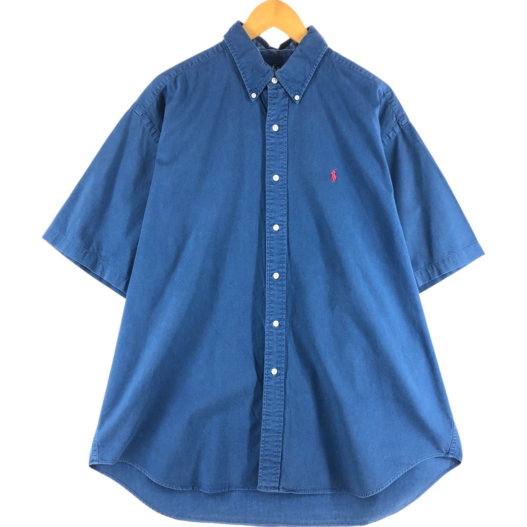 Ralph Lauren BLAKE short sleeve button down shirt, men's XL size cotton blue type Vintage Second Hand