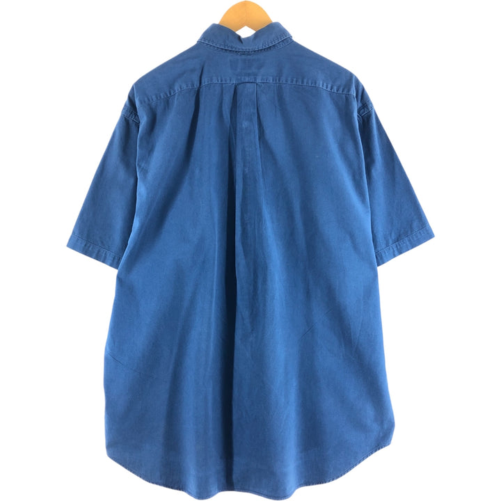 Ralph Lauren BLAKE short sleeve button down shirt, men's XL size cotton blue type Vintage Second Hand