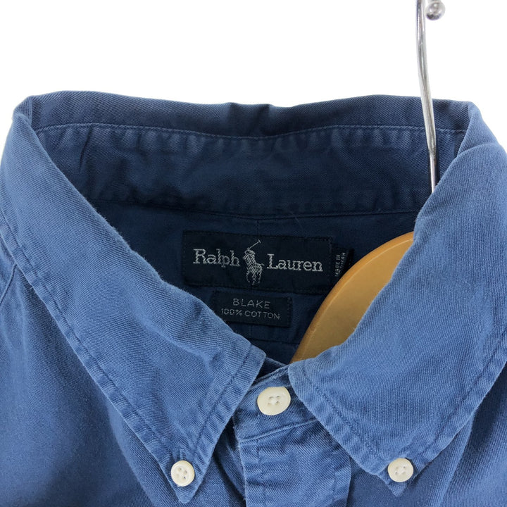 Ralph Lauren BLAKE short sleeve button down shirt, men's XL size cotton blue type Vintage Second Hand