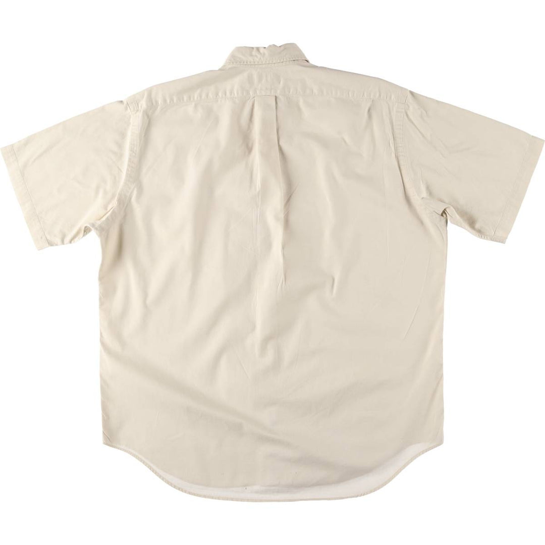 Ralph Lauren BLAIRE short sleeve button down shirt, men's size L cotton ivory Vintage Second Hand