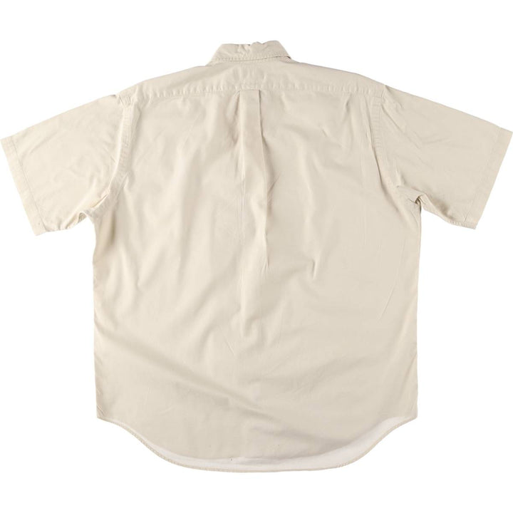 Ralph Lauren BLAIRE short sleeve button down shirt, men's size L cotton ivory Vintage Second Hand