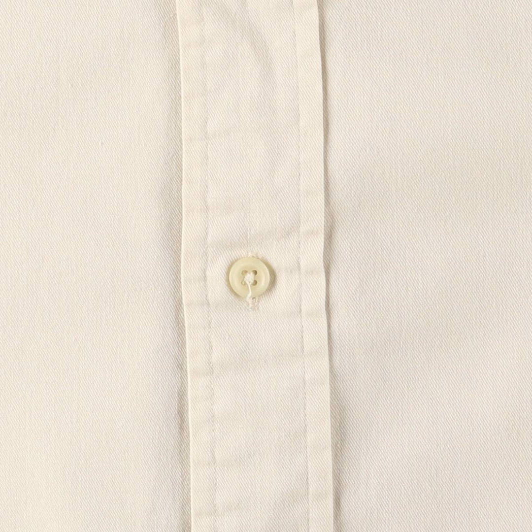 Ralph Lauren BLAIRE short sleeve button down shirt, men's size L cotton ivory Vintage Second Hand