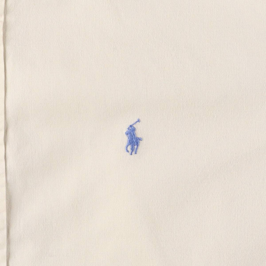 Ralph Lauren BLAIRE short sleeve button down shirt, men's size L cotton ivory Vintage Second Hand