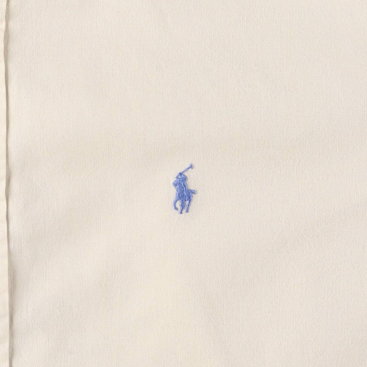 Ralph Lauren BLAIRE short sleeve button down shirt, men's size L cotton ivory Vintage Second Hand