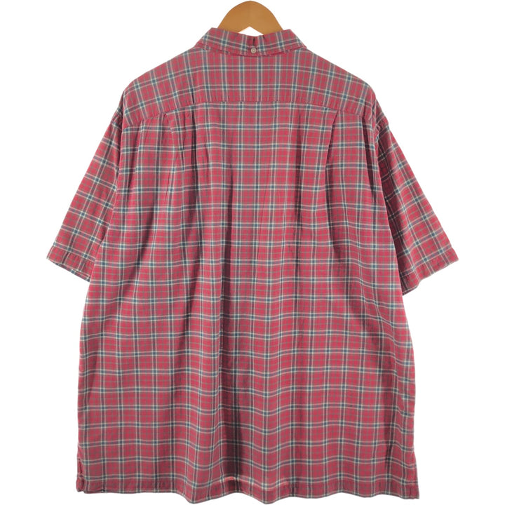Ralph Lauren SPORTSMAN short sleeve button down check shirt, men's XXL size cotton red type Vintage Second Hand