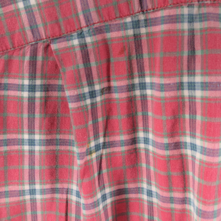 Ralph Lauren SPORTSMAN short sleeve button down check shirt, men's XXL size cotton red type Vintage Second Hand