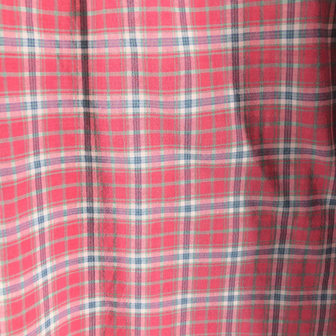 Ralph Lauren SPORTSMAN short sleeve button down check shirt, men's XXL size cotton red type Vintage Second Hand