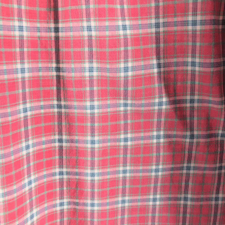 Ralph Lauren SPORTSMAN short sleeve button down check shirt, men's XXL size cotton red type Vintage Second Hand