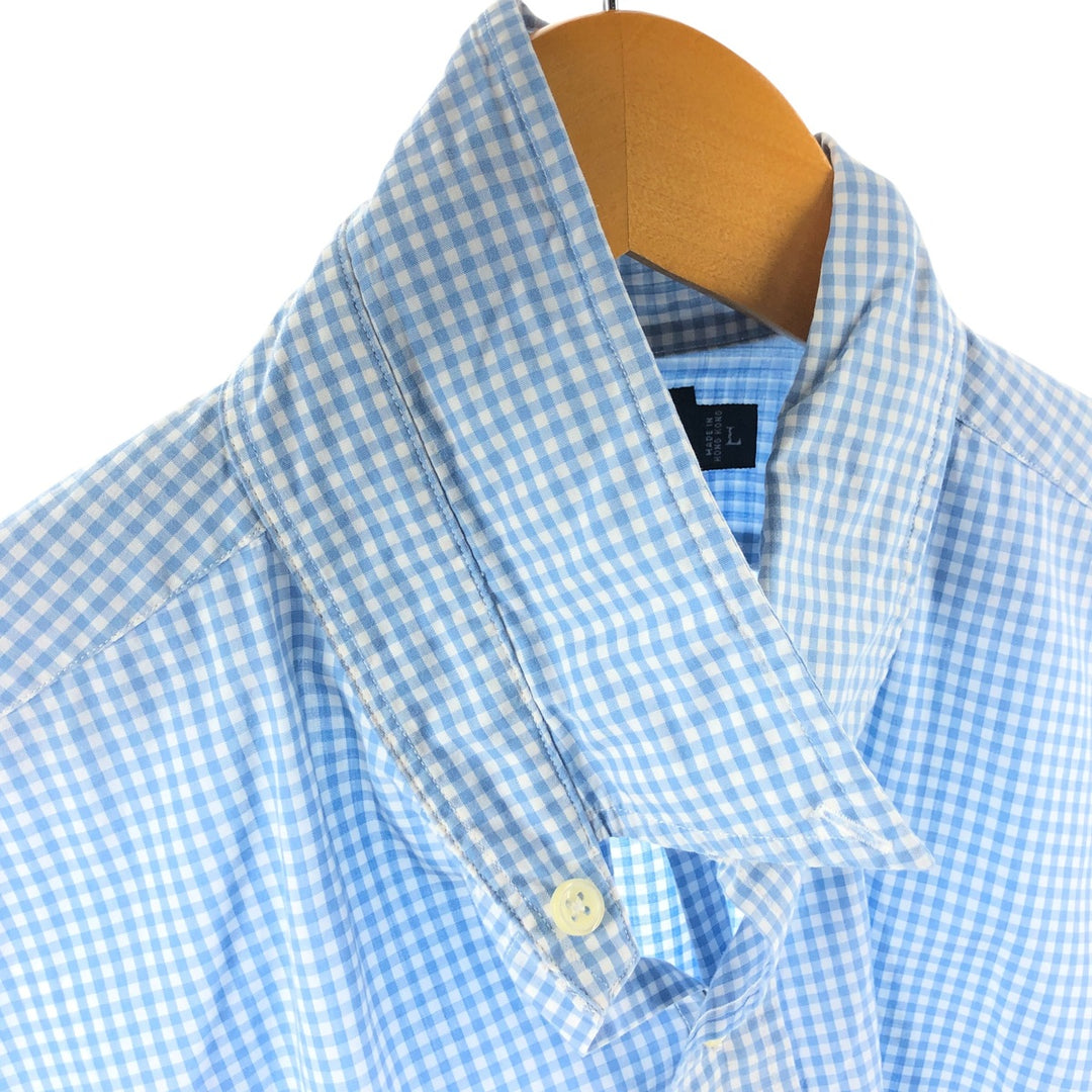 Ralph Lauren BLAKE Gingham Check Short Sleeve Button Down Check Shirt Men's Size L cotton Blue type light blue Vintage Second Hand