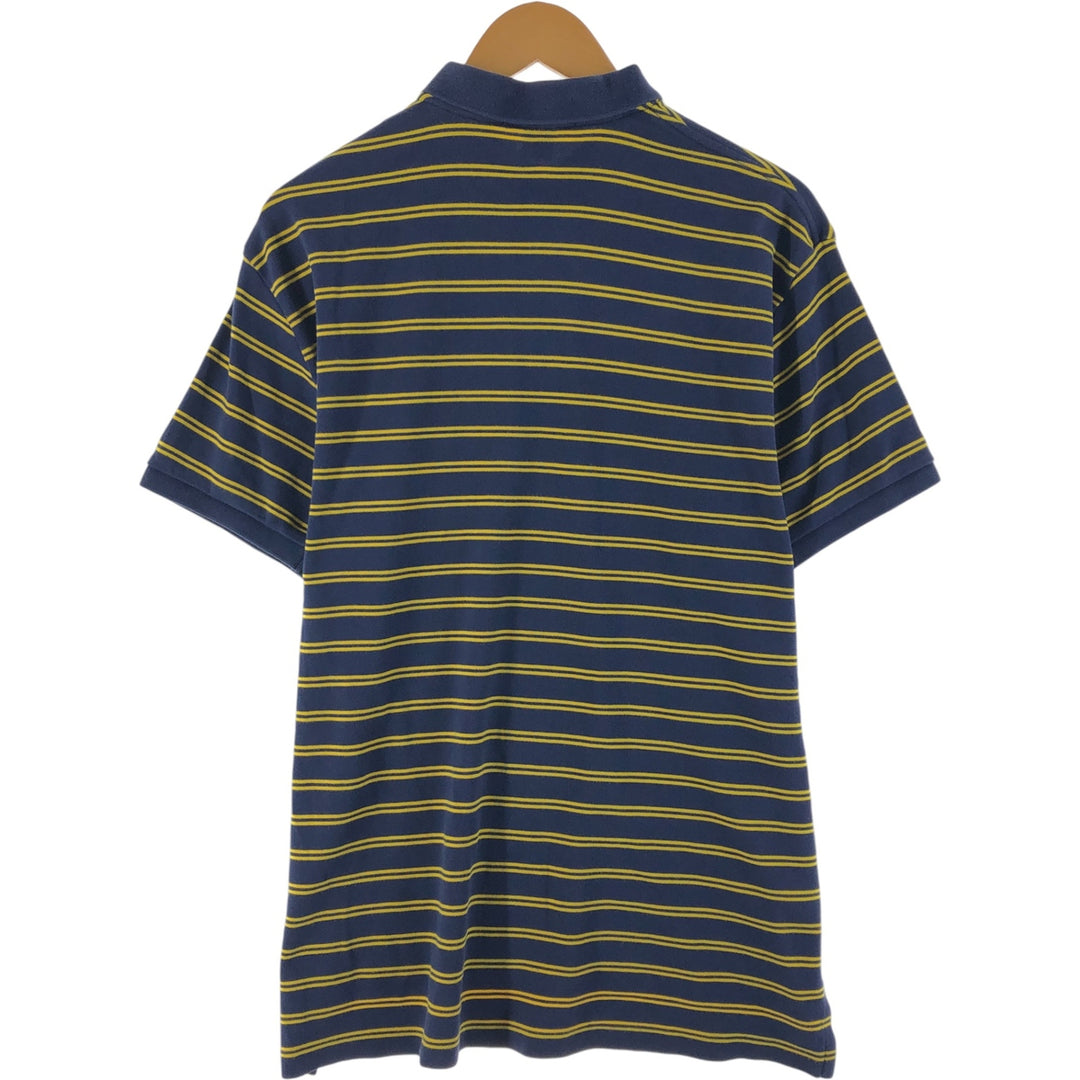 Ralph Lauren POLO by Ralph Lauren short sleeve striped polo shirt, men's size L cotton navy blue type Vintage Second Hand