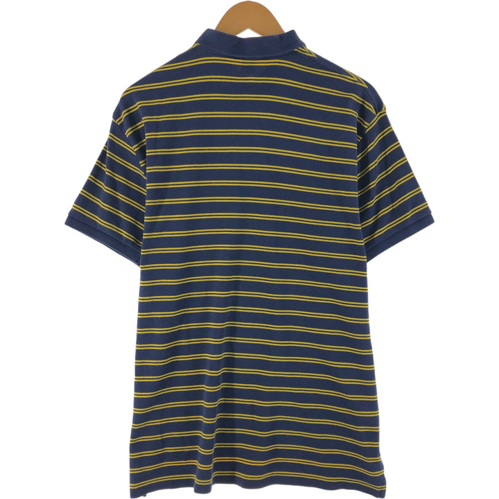 Ralph Lauren POLO by Ralph Lauren short sleeve striped polo shirt, men's size L cotton navy blue type Vintage Second Hand