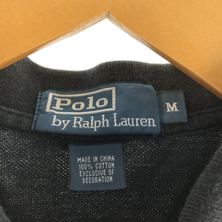 Ralph Lauren POLO by Ralph Lauren short sleeve polo shirt, men's size M cotton black type Vintage Second Hand
