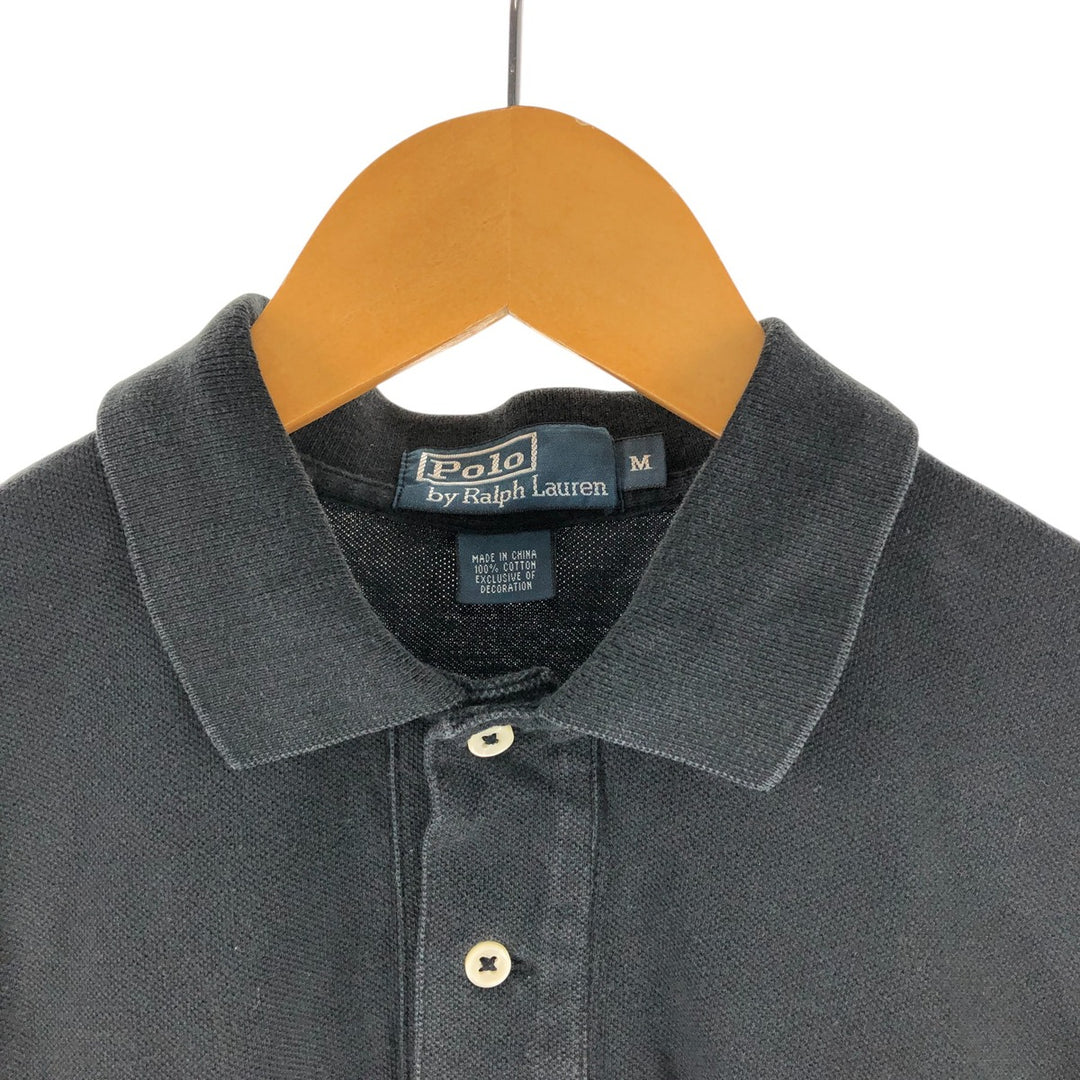 Ralph Lauren POLO by Ralph Lauren short sleeve polo shirt, men's size M cotton black type Vintage Second Hand