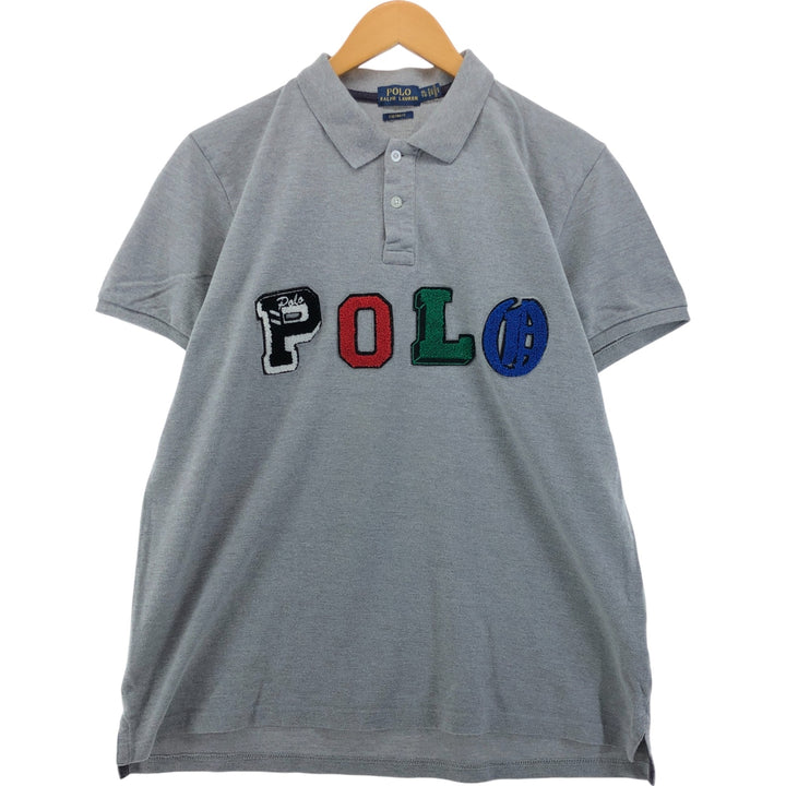 Ralph Lauren POLO RALPH LAUREN CUSTOM FIT short sleeve polo shirt men's M equivalent cotton gray type Vintage Second Hand