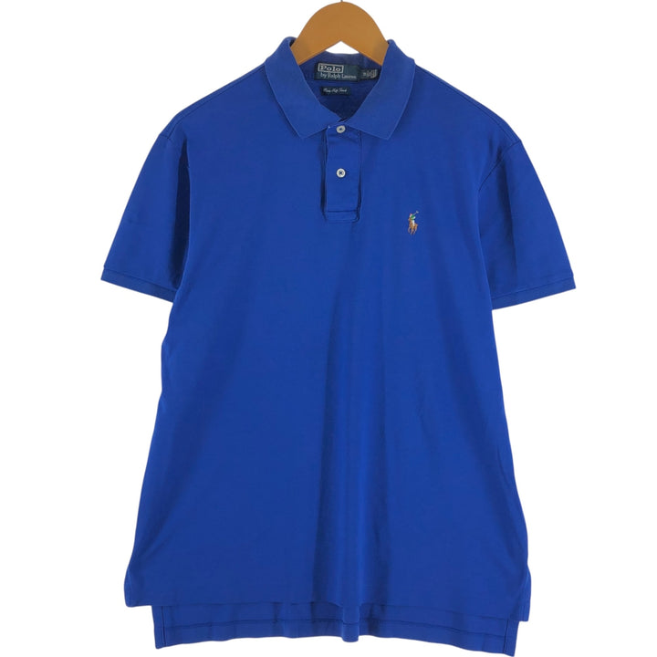 Ralph Lauren POLO by Ralph Lauren short sleeve polo shirt, men's size M cotton blue type Vintage Second Hand
