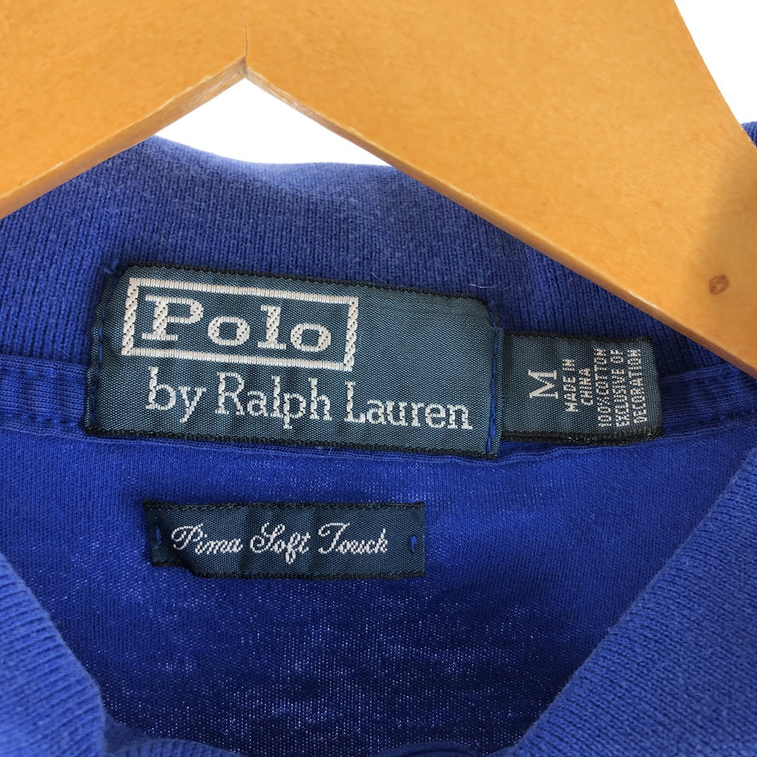 Ralph Lauren POLO by Ralph Lauren short sleeve polo shirt, men's size M cotton blue type Vintage Second Hand