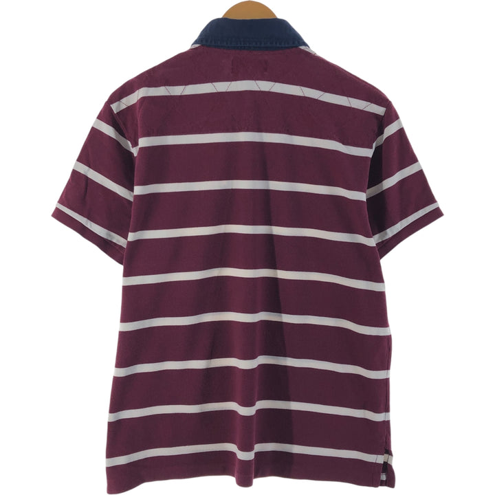 Ralph Lauren POLO by Ralph Lauren CUSTOM FIT Border Pattern Short Sleeve Border Polo Shirt Men's XL cotton wine-red Vintage Second Hand