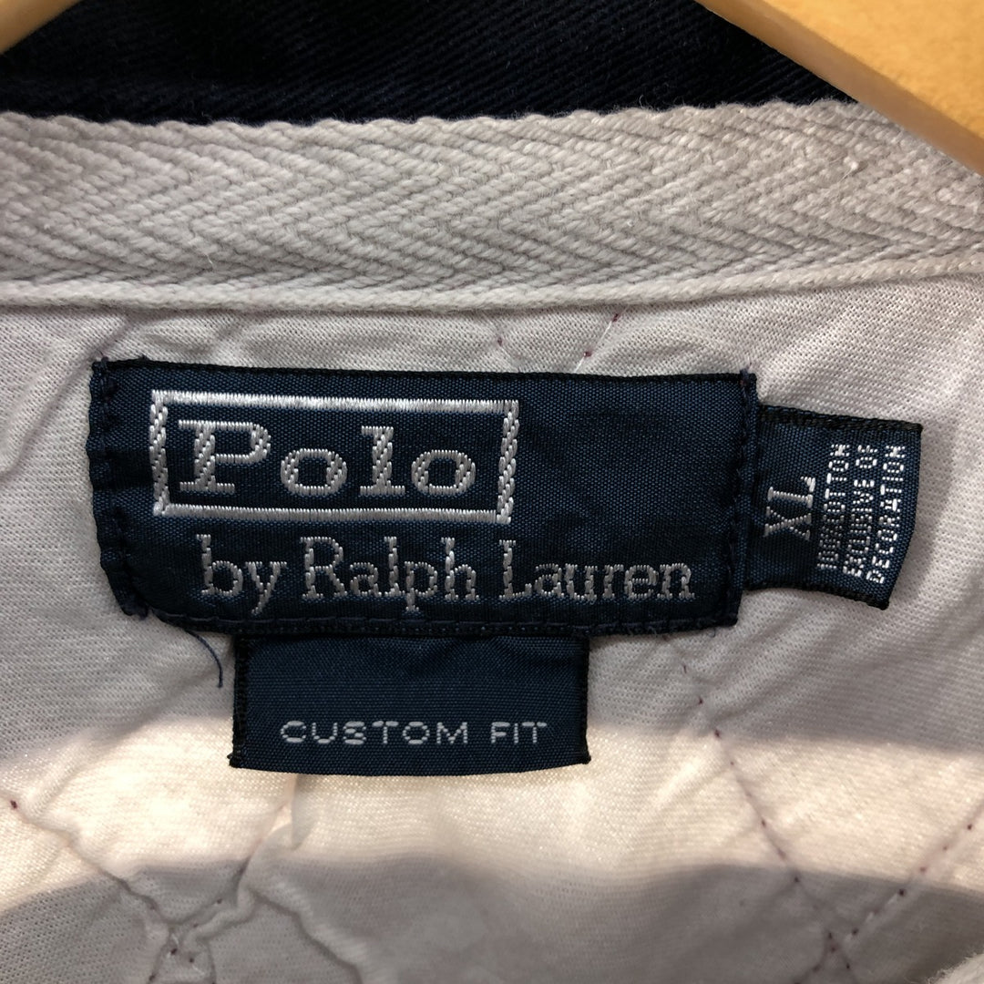 Ralph Lauren POLO by Ralph Lauren CUSTOM FIT Border Pattern Short Sleeve Border Polo Shirt Men's XL cotton wine-red Vintage Second Hand