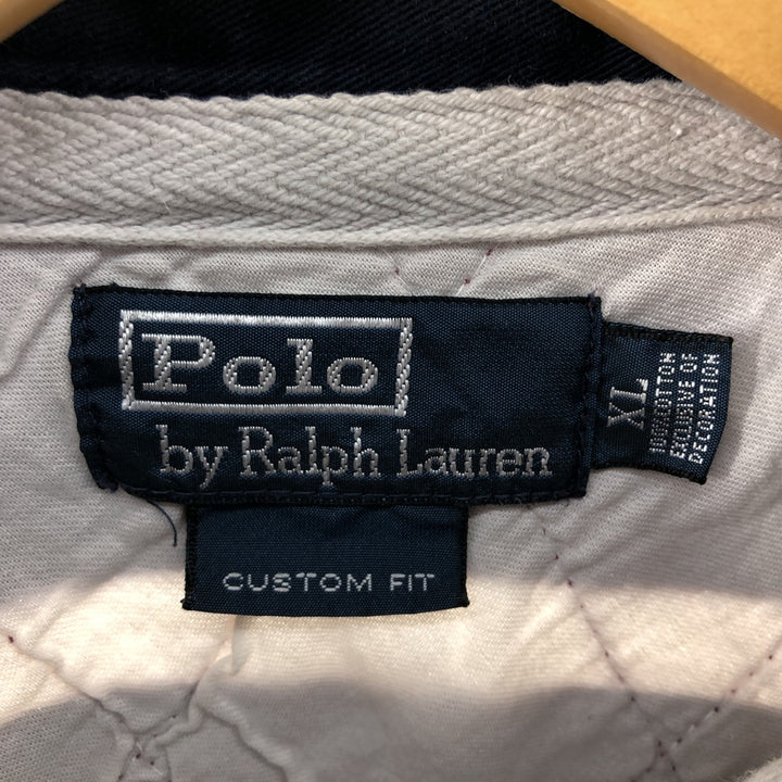 Ralph Lauren POLO by Ralph Lauren CUSTOM FIT Border Pattern Short Sleeve Border Polo Shirt Men's XL cotton wine-red Vintage Second Hand