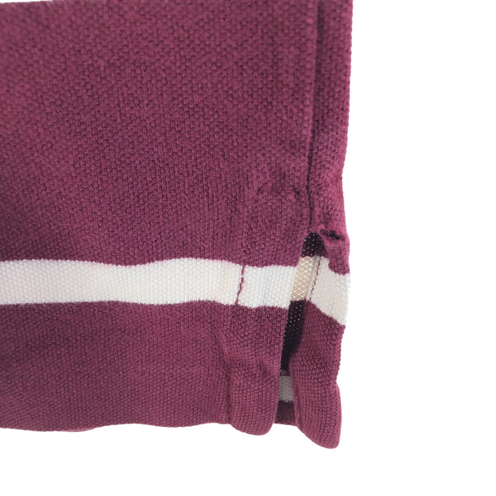 Ralph Lauren POLO by Ralph Lauren CUSTOM FIT Border Pattern Short Sleeve Border Polo Shirt Men's XL cotton wine-red Vintage Second Hand