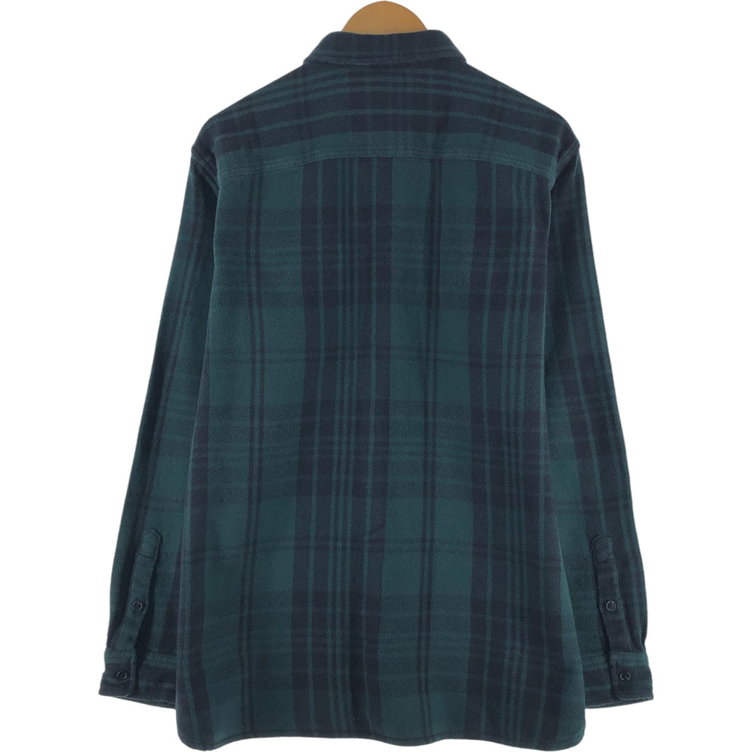 GAP STANDARD FIT Long Sleeve Heavy Flannel Check Shirt Men's XL cotton Green type dark green Vintage Second Hand