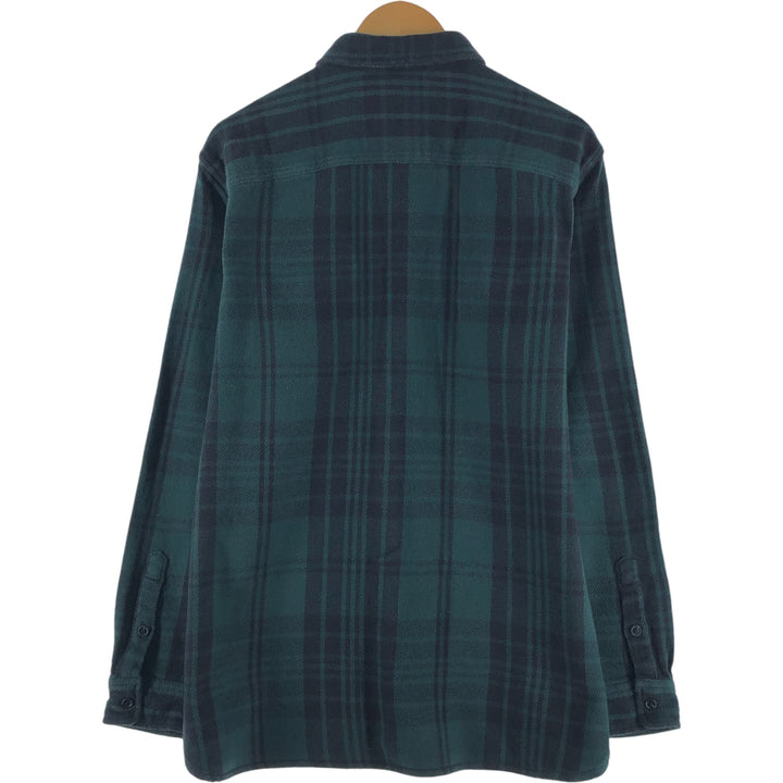 GAP STANDARD FIT Long Sleeve Heavy Flannel Check Shirt Men's XL cotton Green type dark green Vintage Second Hand