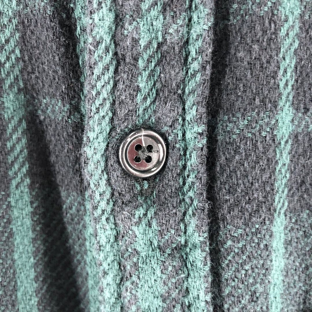 GAP STANDARD FIT Long Sleeve Heavy Flannel Check Shirt Men's XL cotton Green type dark green Vintage Second Hand
