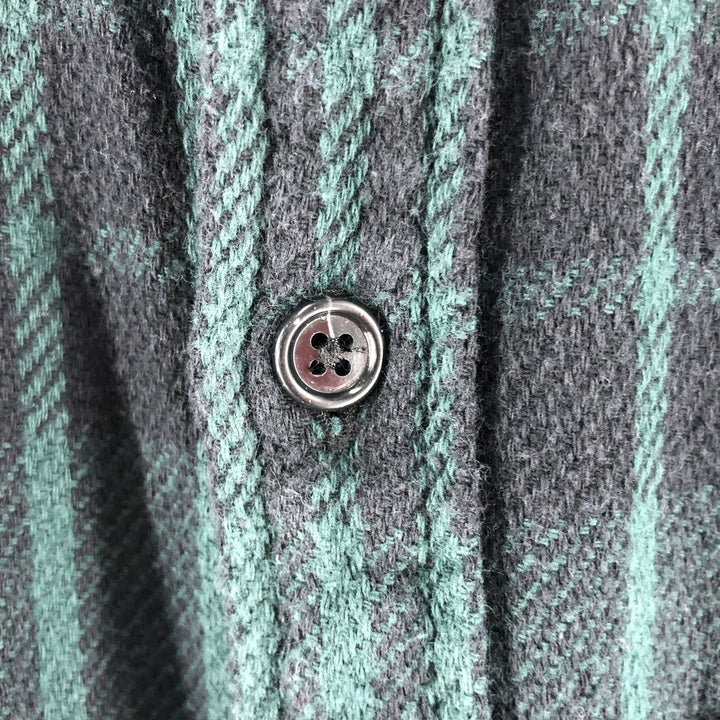 GAP STANDARD FIT Long Sleeve Heavy Flannel Check Shirt Men's XL cotton Green type dark green Vintage Second Hand