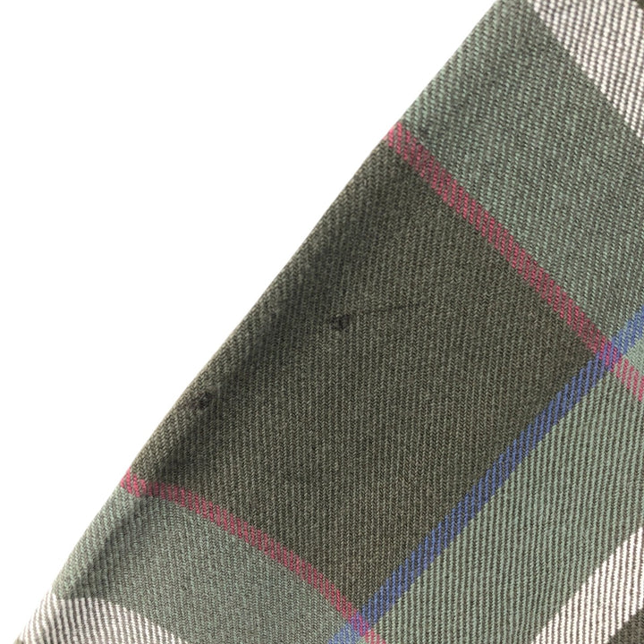 90s-00'S Eddie Bauer Long Sleeve Flannel Check Shirt Men's XL Vintage cotton Khaki type Vintage Second Hand