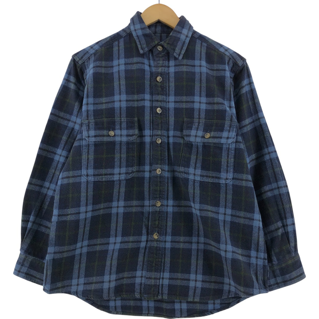 MOOSE CREEK Long Sleeve Flannel Check Shirt, Men's Size M cotton Blue type light blue Vintage Second Hand