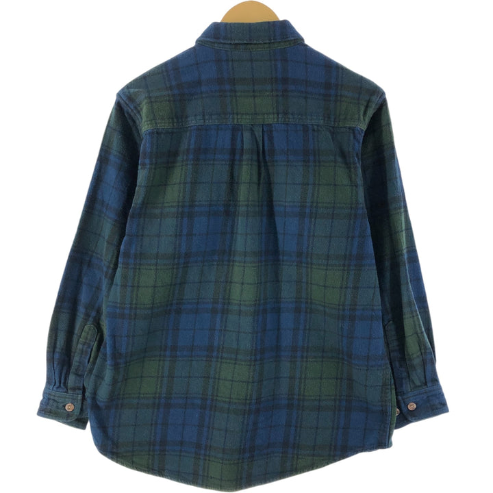 FIELD AND STREAM Long Sleeve Flannel Check Shirt, Men's Size L unclear green type Vintage Second Hand