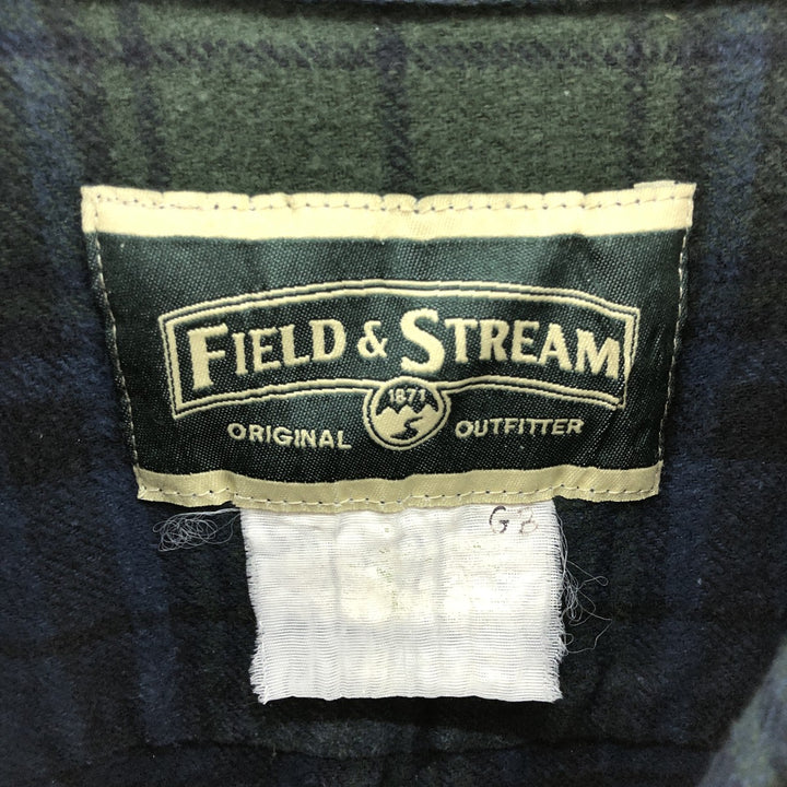 FIELD AND STREAM Long Sleeve Flannel Check Shirt, Men's Size L unclear green type Vintage Second Hand