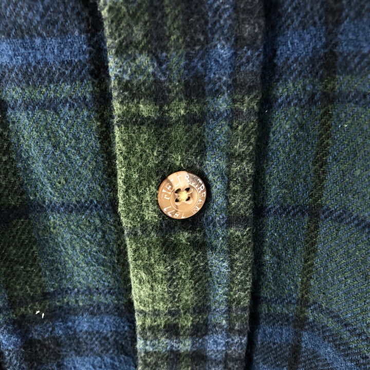 FIELD AND STREAM Long Sleeve Flannel Check Shirt, Men's Size L unclear green type Vintage Second Hand