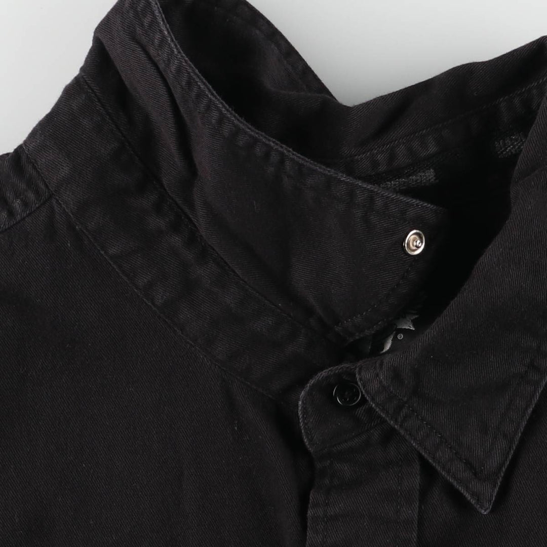 Big size Harley-Davidson hidden button-down short-sleeve work shirt, equivalent to men's XXXL cotton black type Vintage Second Hand