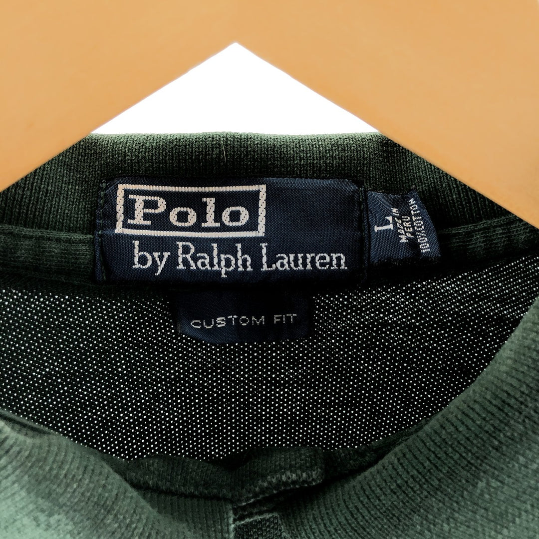 Ralph Lauren POLO by Ralph Lauren Men's L size Vintage cotton Green type dark green Vintage Second Hand