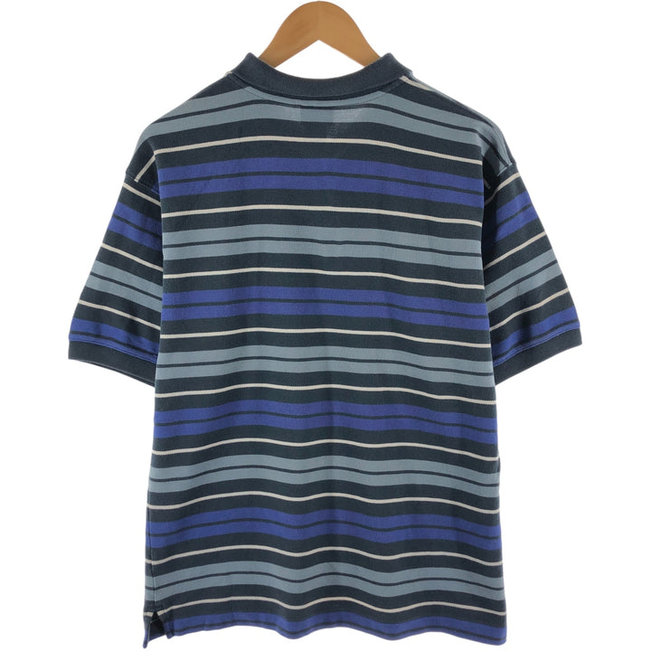 Patagonia ORGANIC COTTON 51884 short sleeve striped polo shirt, men's size L cotton purple type Vintage Second Hand