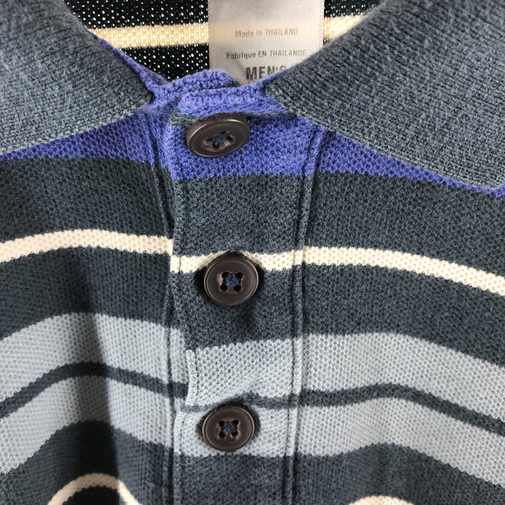 Patagonia ORGANIC COTTON 51884 short sleeve striped polo shirt, men's size L cotton purple type Vintage Second Hand