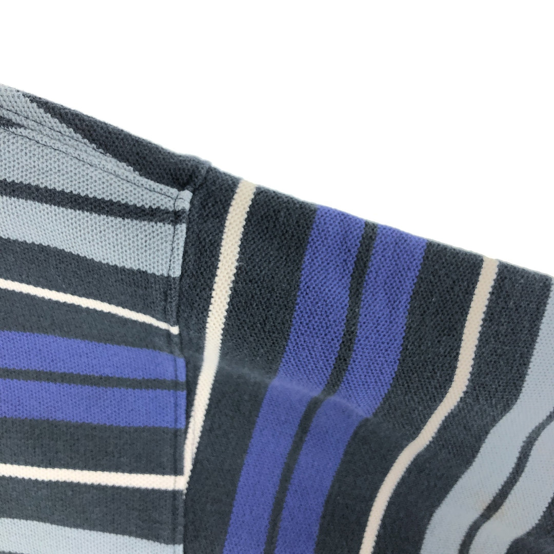 Patagonia ORGANIC COTTON 51884 short sleeve striped polo shirt, men's size L cotton purple type Vintage Second Hand
