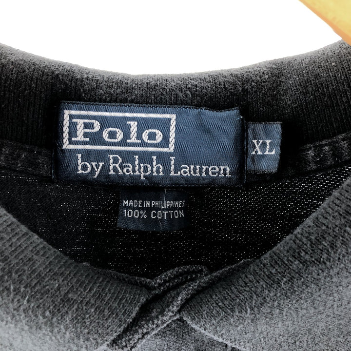 Ralph Lauren POLO by Ralph Lauren short sleeve polo shirt, men's XL size cotton black type Vintage Second Hand