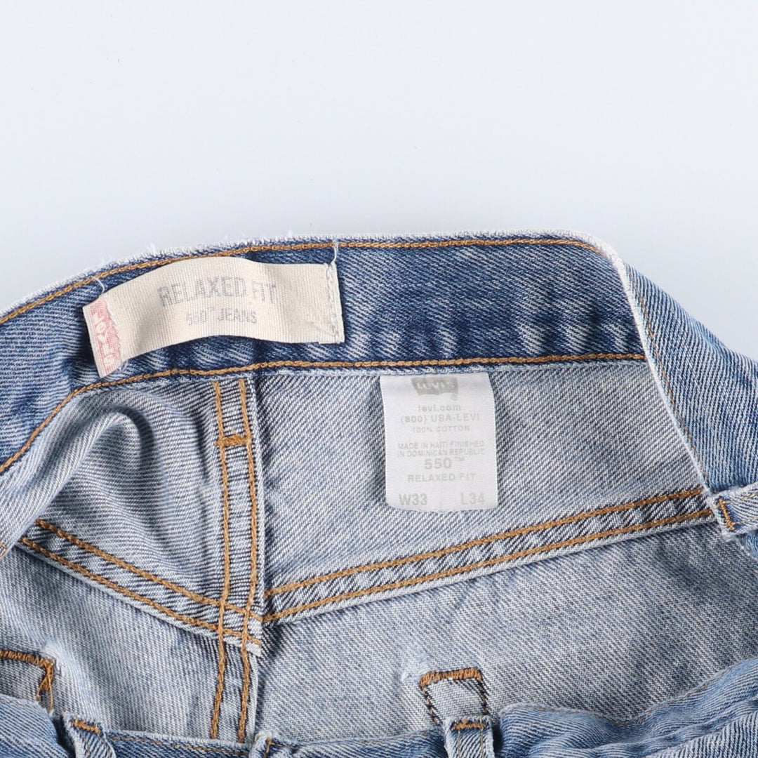 Levi's 550 Relaxed Fit Tapered Denim Pants Made in Haiti Men's W33 cotton blue type Vintage Second Hand