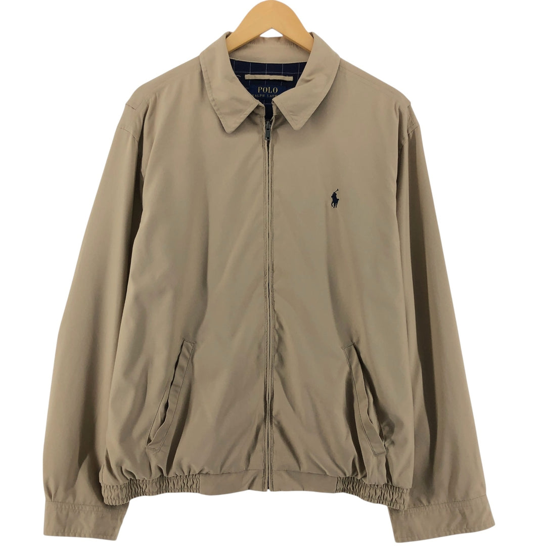 Ralph Lauren POLO RALPH LAUREN Swing Top Sports Jacket Men's L size polyester Beige type Vintage Second Hand